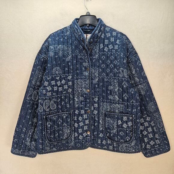 Levi's Jackets & Blazers - LEVI'S WOMEN'S XL LOTTIE LINER JACKET INDIGO BANDANA BLUE NWT